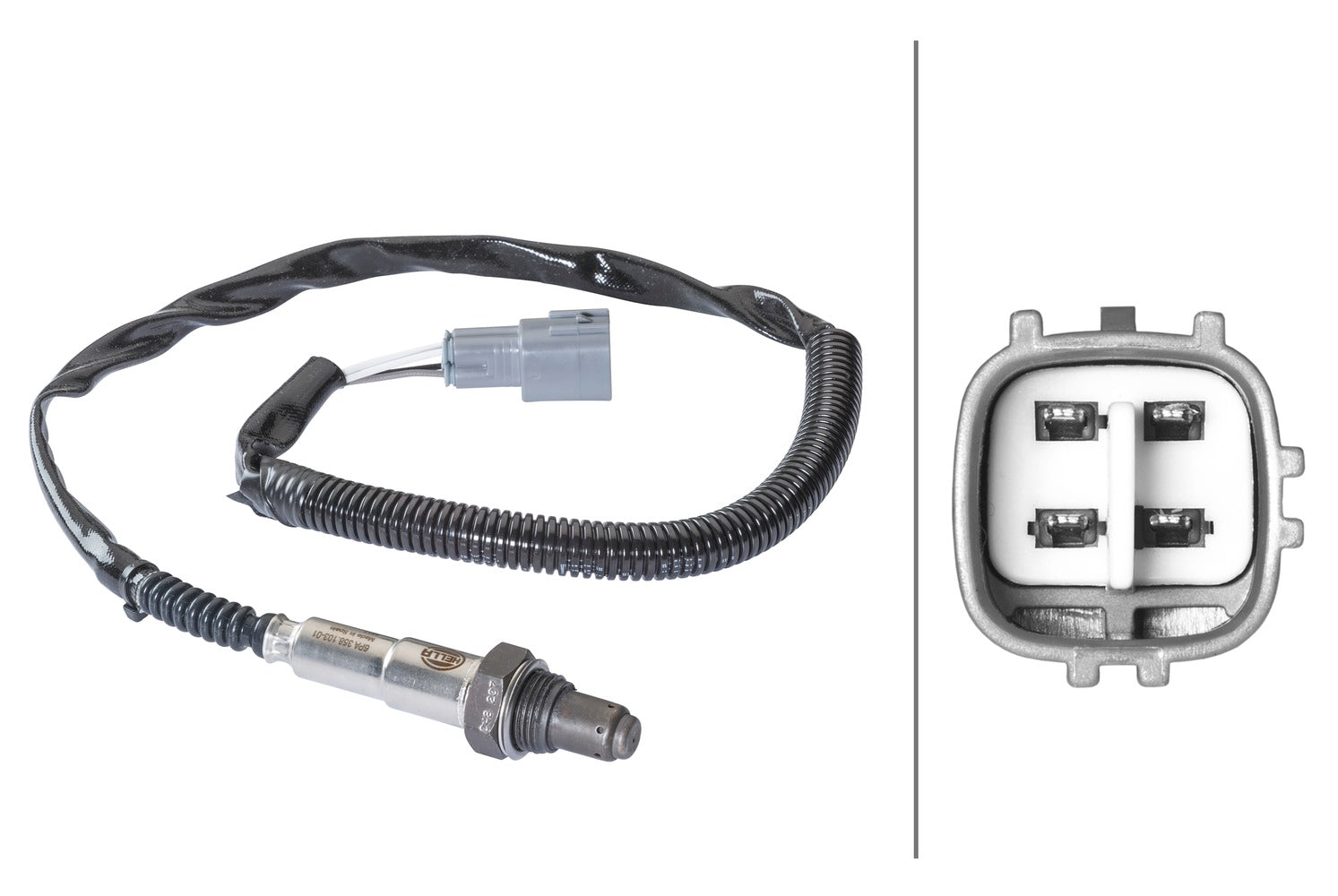 Sonda Lambda HELLA 6PA 358 103-031 | 4 Poli, Cavo Da 250 Mm – Per Fiat 500 E Altri Modelli, Riduzione Emissioni E Consumi