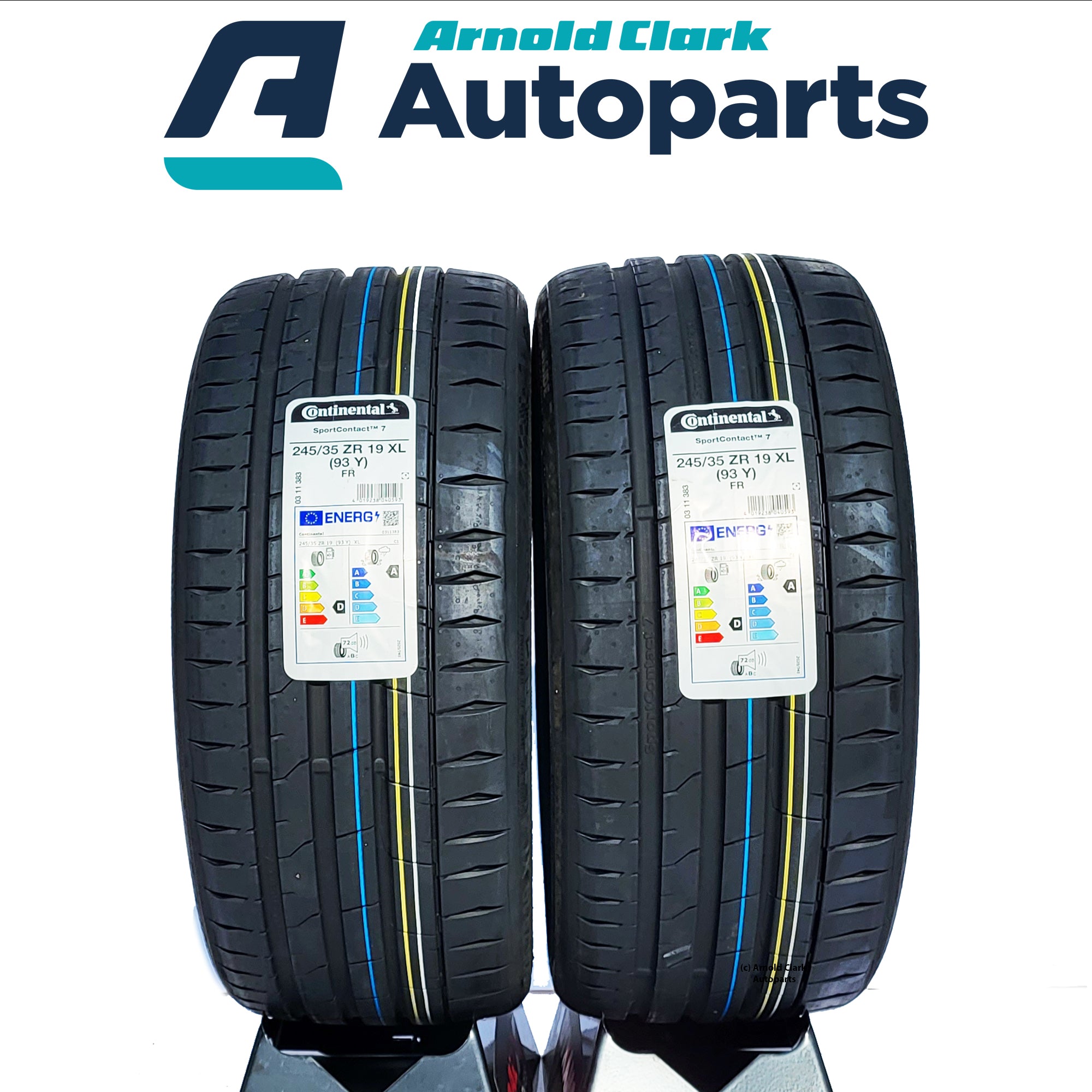 93Y Tyres Pair Contact 245 19 35 Continental 7 Sport x2