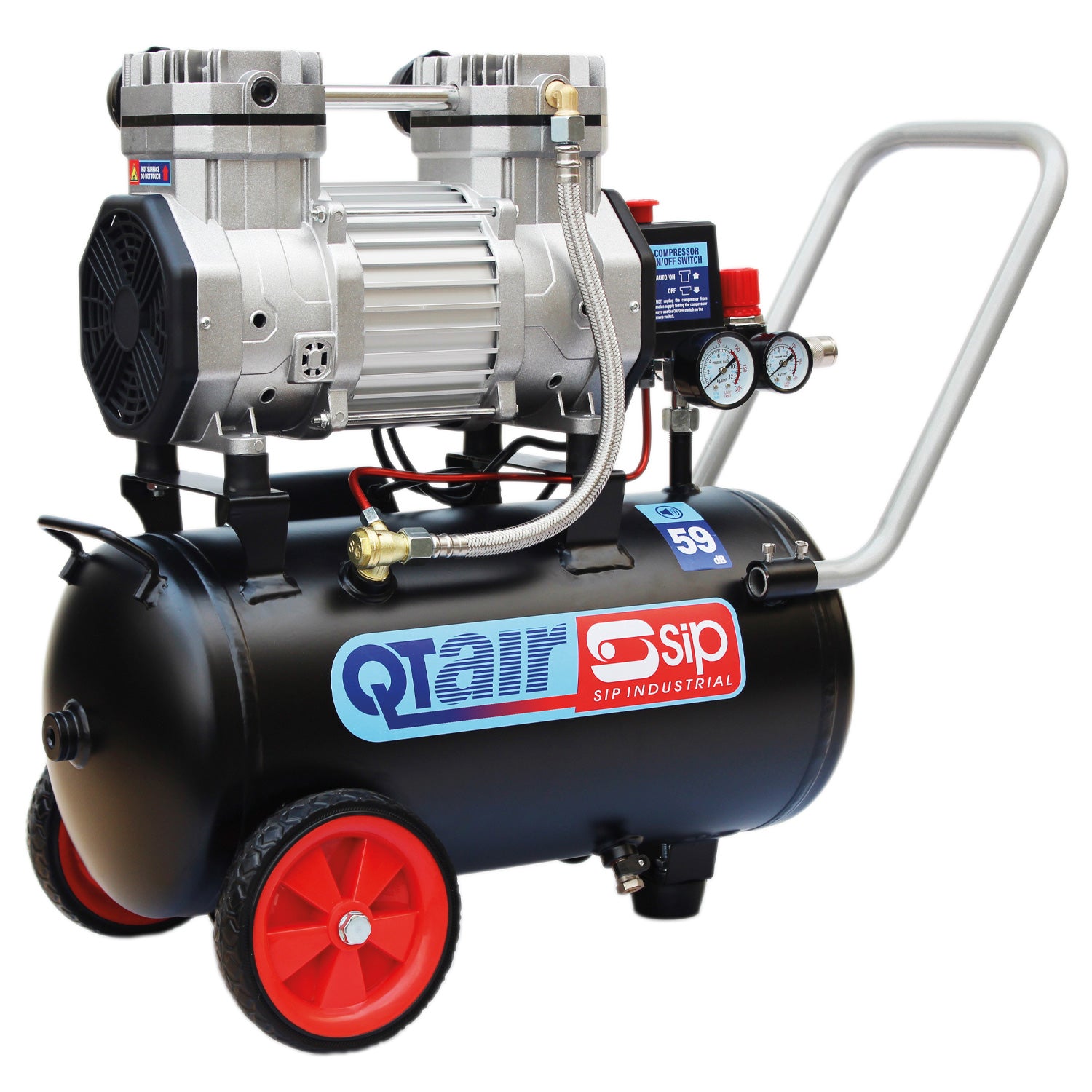 SIP QT AIR DD 1.5hp 24ltr Ultra Low Noise OilFree Direct Drive