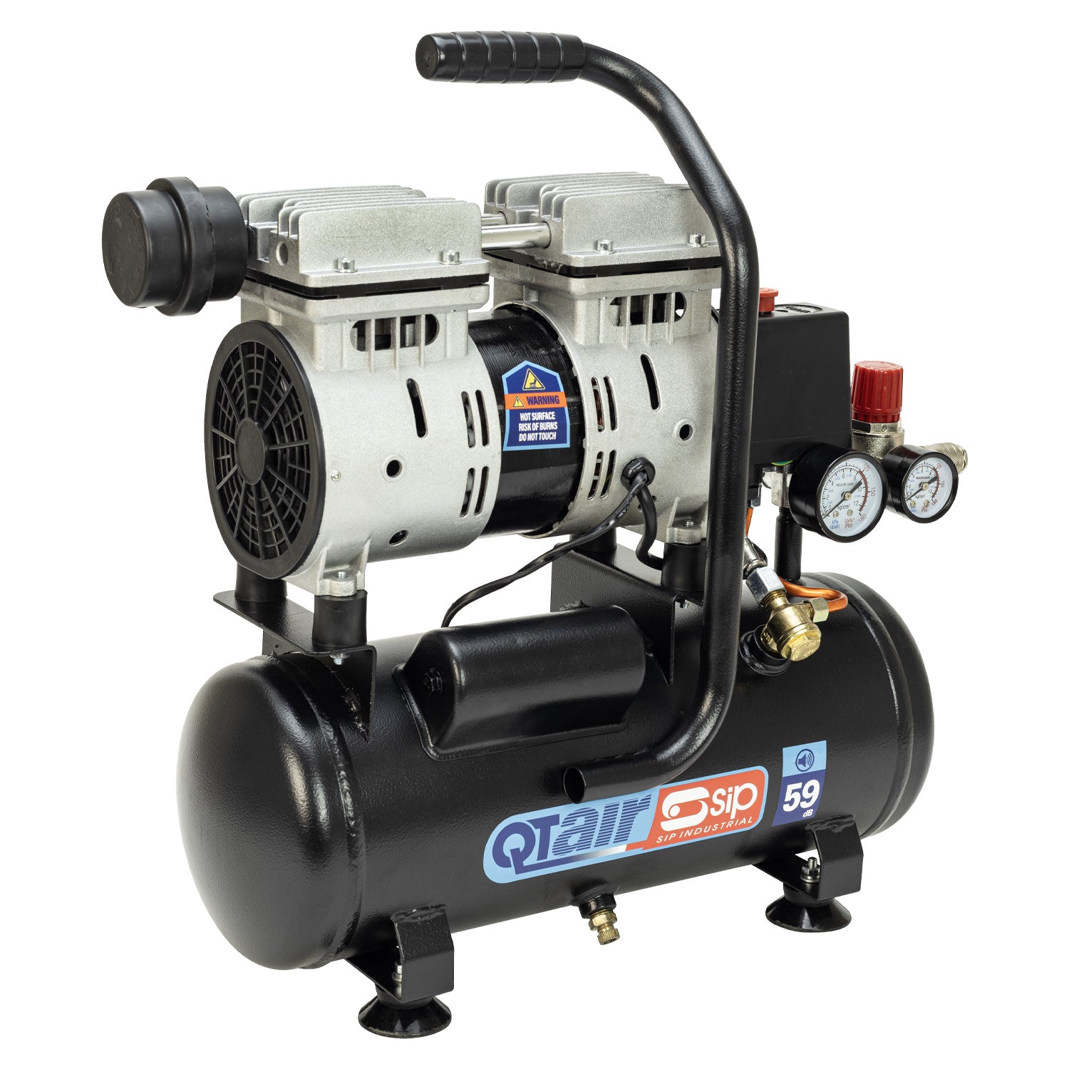 SIP QT AIR DD 0.75hp 6ltr Ultra Low Noise OilFree Direct Drive