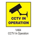 Castle Promotions Outdoor Vinyl Sticker - Yellow - Cctv In Operation - V464