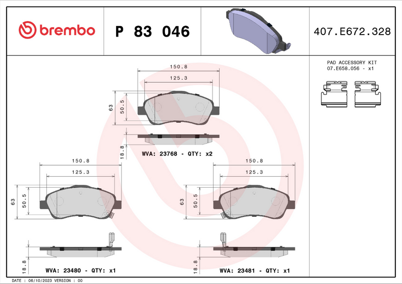 Brembo Brake Pad Set - P83046
