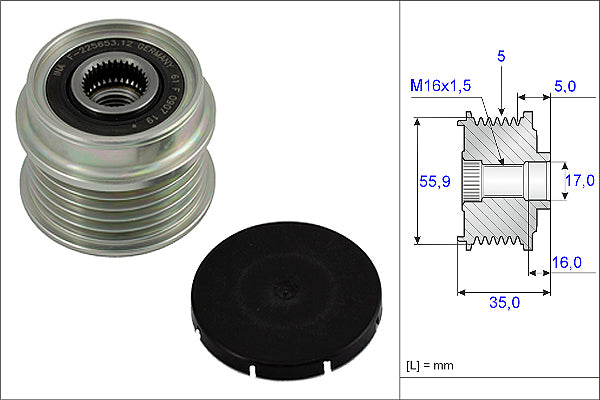 INA Alternator Freewheel Clutch - Part No - 535000410