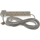 Status 4 Way Extension Socket - White - 5m - 4WS5M20