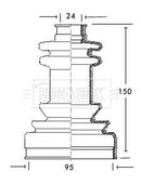 Borg & Beck Cv Joint Boot Kit  - BCB2038 fits Citroen,Fiat,Talbot - Outer