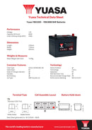 Yuasa 12V 60Ah 540A SMF Battery - YBX3205 - 4 Year Warranty