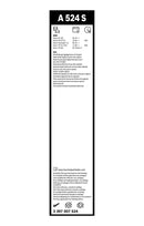 Bosch Aerotwin Front Wiper Blade Set - 650/450mm - A524S