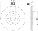 Mintex Brake Discs fits -Toyota V255:4 MDC1394 (also fits other vehicles)