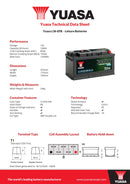 Yuasa 12V 100Ah 850A Active Leisure EFB Battery  - L36-EFB - 4 Year Warranty