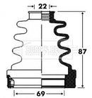 Borg & Beck Cv Joint Boot Kit  - BCB2863 fits Toyota Avensis