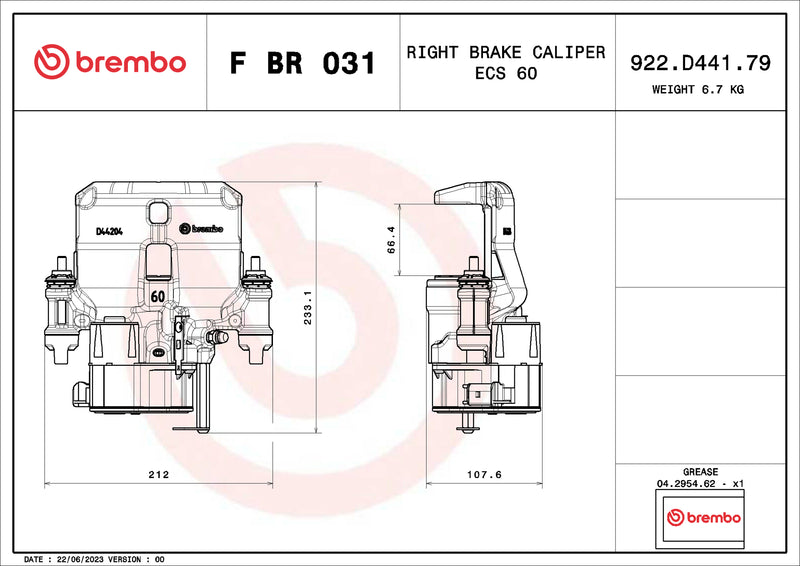 Brembo F BR 031 LCV brake calipers for commercial vehicles - FBR031