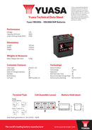 Yuasa YBX3056 - 056 SMF Car Battery - 4 Year Warranty
