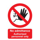 Authorised Personnel Only Sign - Rigid Polypropylene - 210mm x 148mm - FML01551R