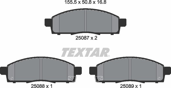Nissan, Brake Pad Set - Textar 2508701