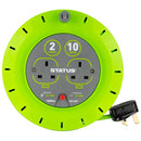 Status 2 Way Cassette Cable Reel - Green - 10m - S13A10MCR6