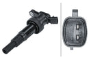 HELLA 5DA 358 168-371 Ignition Coil - 12V - 4-pin connector - Bayonet