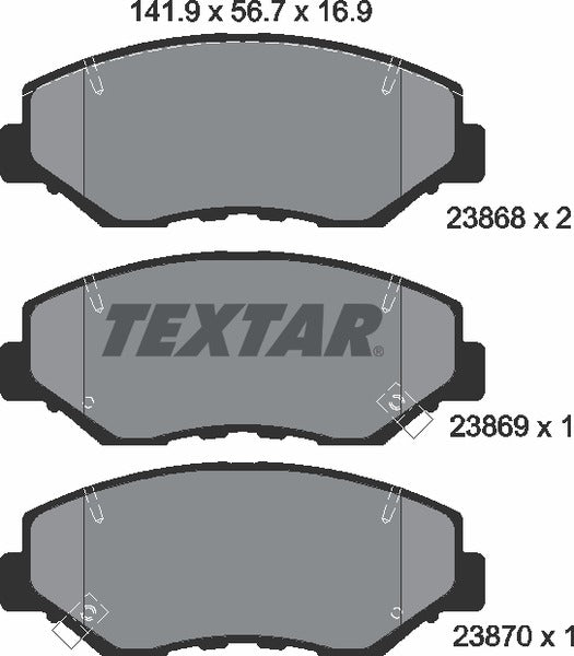 Honda, Brake Pad Set - Textar 2386801