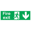 Fire Exit Arrow Down - Rigid Polypropylene - 150mm x 450mm - FFX04211R