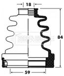 Borg & Beck Cv Joint Boot Kit  - BCB2820 fits Citroen,Ford,Honda,Mazda-Inner