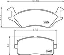 Mintex Brake Pad Set fits -Toyota MDB1145 (also fits other vehicles)