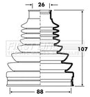 First Line Cv Joint Boot Kit  - FCB2811 fits Alfa Romeo, Vauxhall - Inner