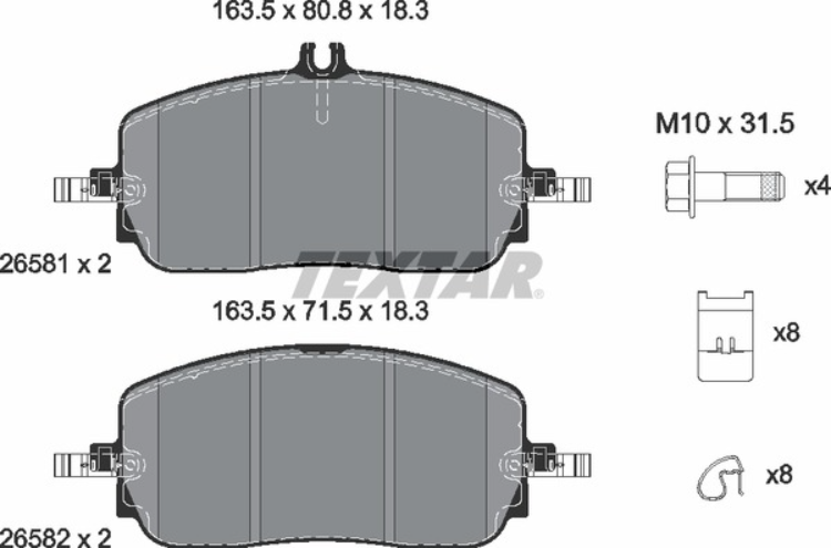 MERCEDES-BENZ; MERCEDES-BENZ (BBDC), Brake Pad Set - Textar 2147601