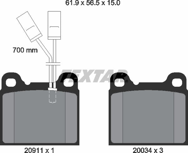 Textar Brake Pad Set - 2091101