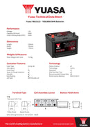 Yuasa YBX3113 - 113 SMF Car Battery - 4 Year Warranty