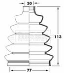 Borg & Beck Cv Joint Boot Kit  - BCB6069 fits Citroen C2, C3 - RH
