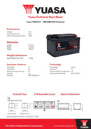 Yuasa 12V 85Ah 760A SMF Battery - YBX3115 - 4 Year Warranty