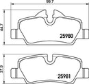 Mintex Brake Pad Set fits -Mini MDB3438 (also fits other vehicles)