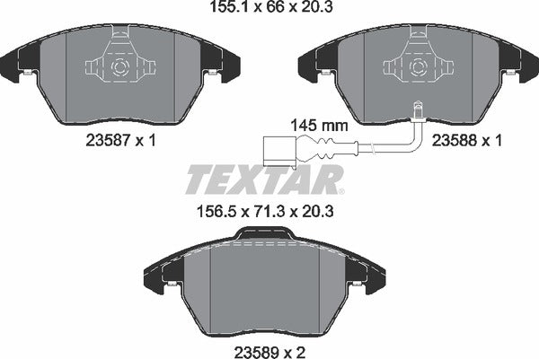 Audi Seat Skoda VW, Brake Pad Set - Textar 2358701