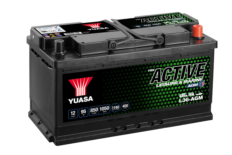 Yuasa L36-AGM Active Leisure AGM Battery 12V 95Ah 850A
