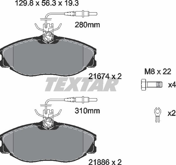 Citroën Peugeot, Brake Pad Set - Textar 21674032469301