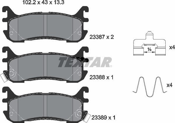 Eunos Mazda, Brake Pad Set - Textar 23387042390101