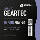 Ultratec Geartec HYPOID 80W90 - 20 Litre Engine Oil