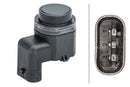 HELLA 6PX 358 141-281 Sensor, parking distance control - angled - 3-pin connector - Plugged