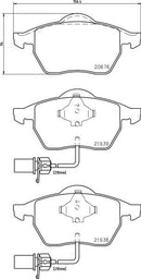 Mintex Brake Pad Set fits -Audi VW MDB1826 (also fits other vehicles)