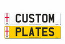Finished Pair of Aluminium Number Plates 520 X 111 England|Standard