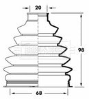 Borg & Beck Cv Joint Boot Kit  - BCB6052 fits Citroen, Peugeot, Toyota