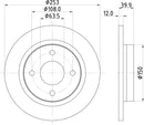 Mintex Brake Discs fits -Ford V324:5 MDC2812C (also fits other vehicles)