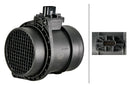 HELLA 8ET 358 166-491 Mass Air Flow Sensor - 4-pin connector - Pipe-neck