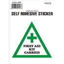 Castle Promotions Outdoor Vinyl Sticker - White - First Aid Kit On Board - V45