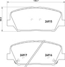 Mintex Brake Pad Set fits -Hyundai Kia MDB3282 (also fits other vehicles)