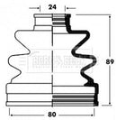 Borg & Beck Cv Joint Boot Kit  - BCB2824 fits Hyundai Coupe, Elantra - Inner