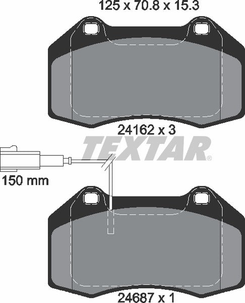 Abarth Alfa Romeo Fiat, Brake Pad Set - Textar 2416202