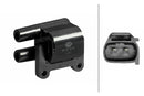 HELLA 5DA 358 168-661 Ignition Coil - 12V - 4-pin connector - Bolted