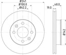 Mintex Brake Discs fits -Hyundai V344:5 MDC1748 (also fits other vehicles)