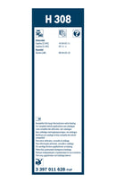 Bosch Rear Wiper Blade - 300mm - H308
