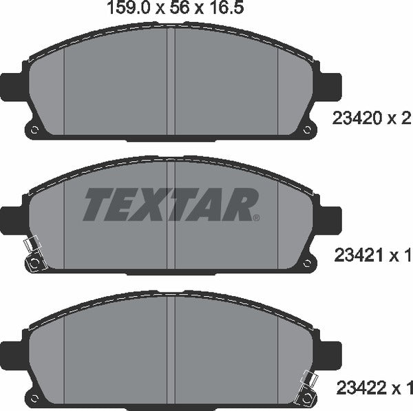 ACura Honda Infiniti Nissan, Brake Pad Set - Textar 2342001